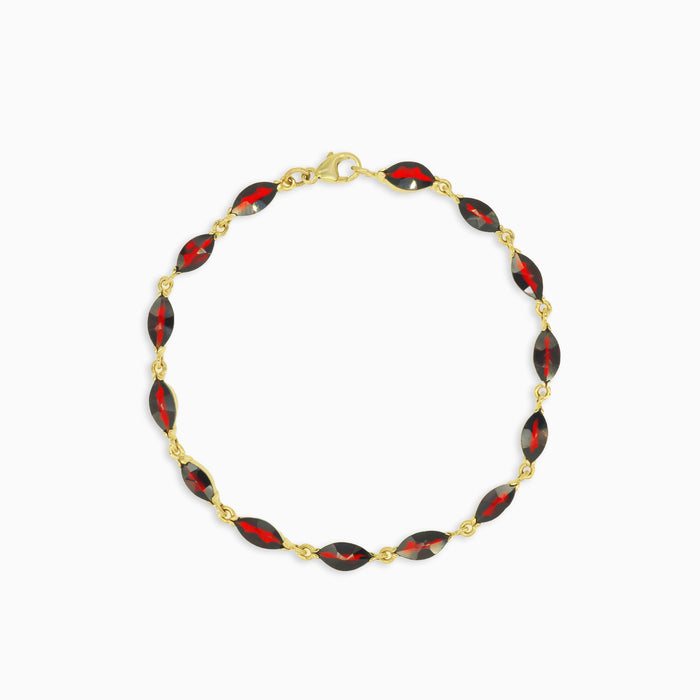 Bracelet simple en grenat marquise