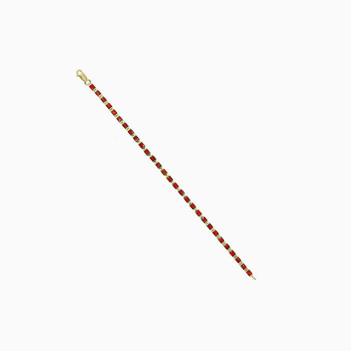 Bracelet en grenat taille émeraude exquis