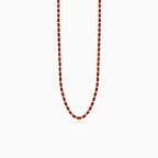 Radiant cut garnet necklace in yellow gold