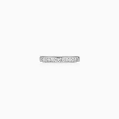 Sterling Silver Pinpoint Set Cubic Zirconia Ring