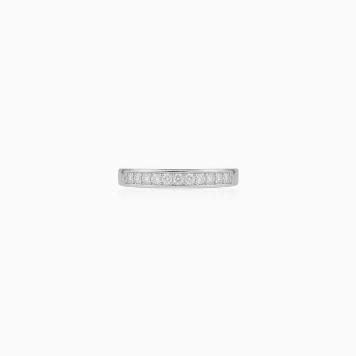 Sterling Silver Pinpoint Set Cubic Zirconia Ring