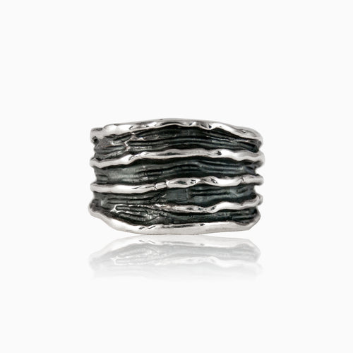 Silver ring with minimalistic design