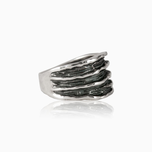 Silver ring with minimalistic design