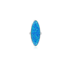 Long blue opal ring