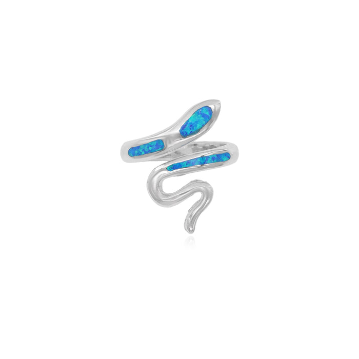 Schlangenring mit blauem Opal