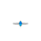 Sterling silver ring with oval blue opal