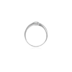 Simple silver ring with round white opal