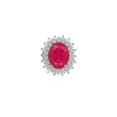 Royal sterling silver ring with oval ruby