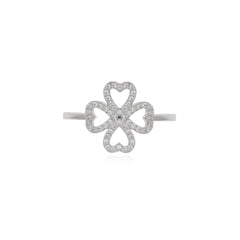 Sterling silver ring with clover design