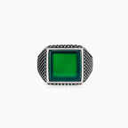 Silver bold ring with princess jade