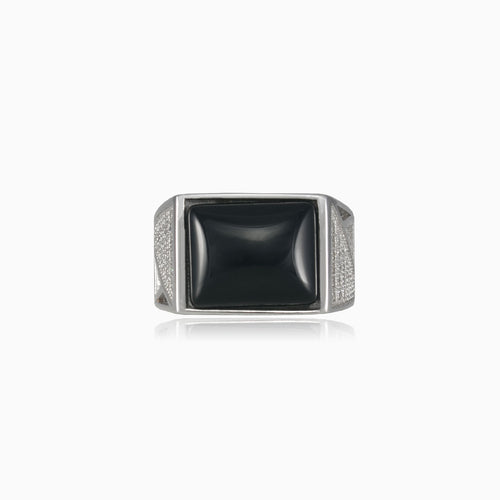 Silver princess enamel luster men ring