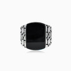 Radiant onyx solitaire men ring