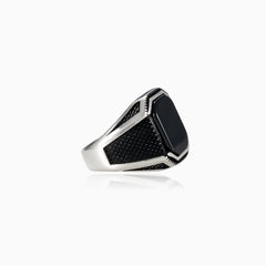 Emerald onyx solitaire men ring
