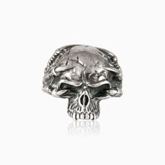 Silver skull valor men ring