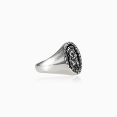 Sterling silver pirate emblem men ring