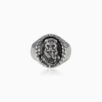 Sterling silver pirate emblem men ring