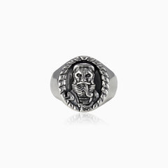 Sterling silver pirate emblem men ring