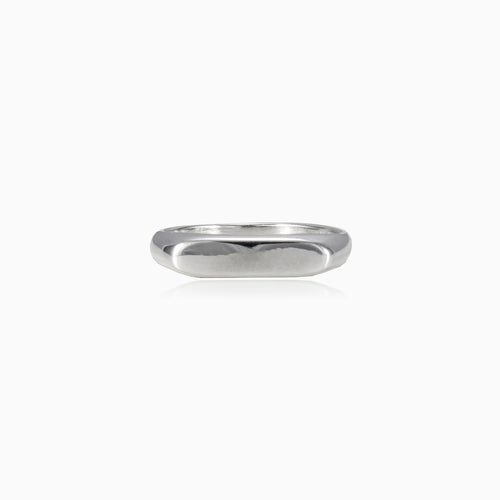 Simple silver men ring