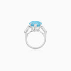 Sterling Silver Pear Blue Topaz Ring