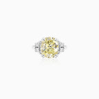 Sterling Silver Oval Yellow Cubic Zirconia Ring