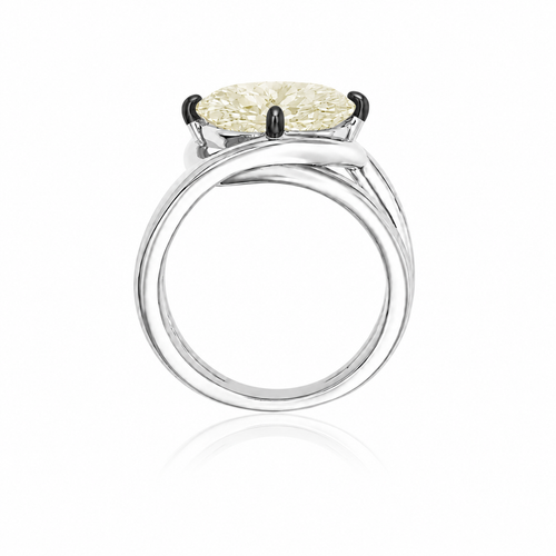 Sterling Silver Light Yellow Oval Cut Ring