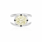 Sterling Silver Light Yellow Oval Cut Ring