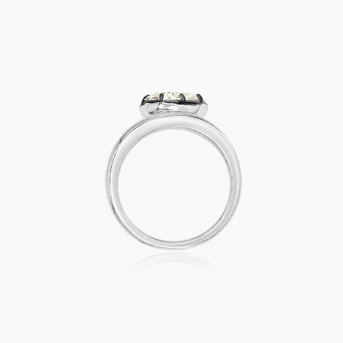 Sterling Silver Oval Yellow Cubic Zirconia Ring