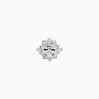 Sterling Silver Oval Halo Ring