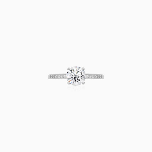 Sterling Silver Radiant Pavé Ring