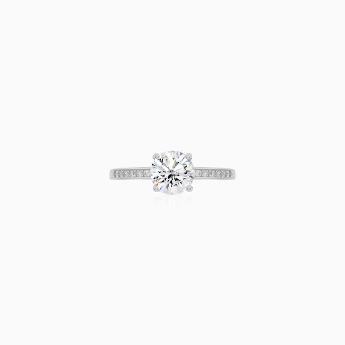 Sterling Silver Radiant Pavé Ring