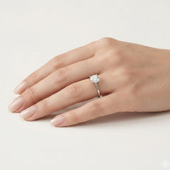 Sterling Silver Radiant Pavé Ring