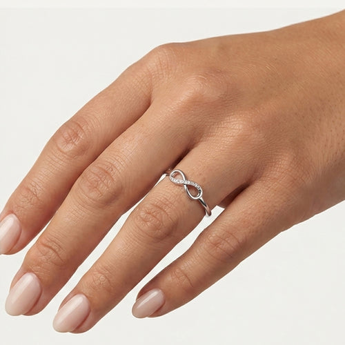 Sterling Silver Infinity Pavé Ring