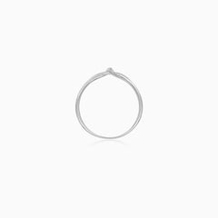 Sterling Silver Crossover Pavé Ring