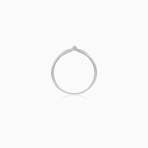 Sterling Silver Crossover Pavé Ring