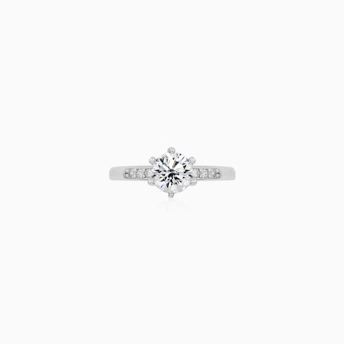 Sterling Silver Radiant Pavé Ring