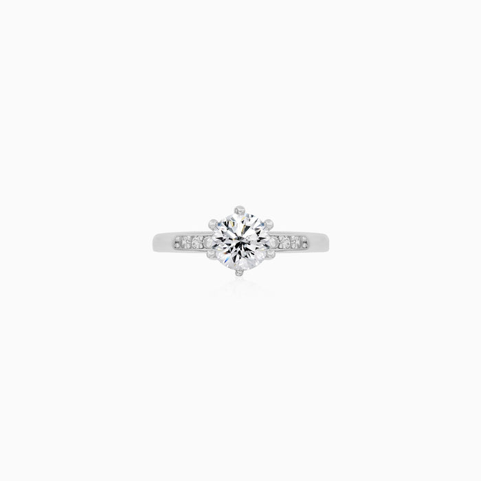 Sterling Silver Radiant Pavé Ring