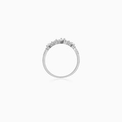 Sterling Silver Geometric Cubic Zirconia Ring