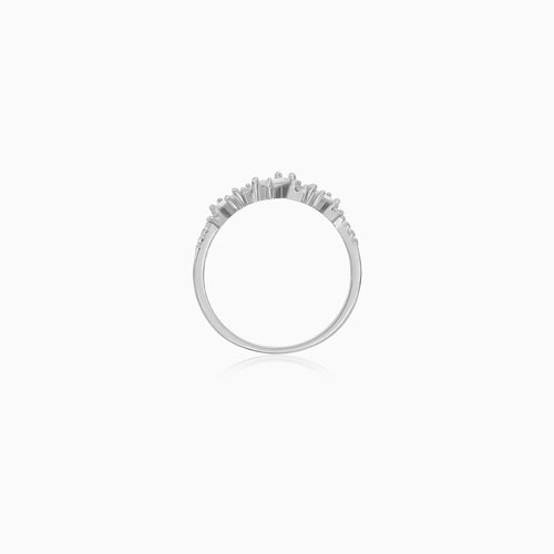 Sterling Silver Geometric Cubic Zirconia Ring