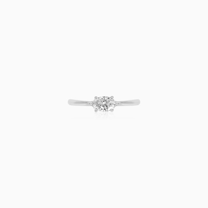 Sterling Silver Oval Solitaire Ring
