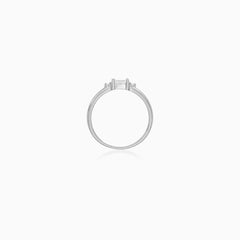 Sterling Silver Oval Solitaire Ring