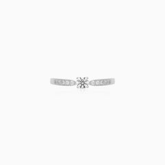 Sterling Silver Solitaire Luster Ring