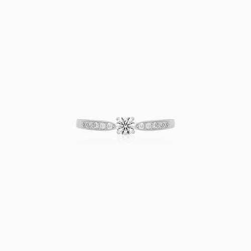 Sterling Silver Solitaire Luster Ring