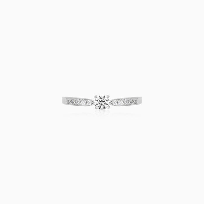 Sterling Silver Solitaire Luster Ring