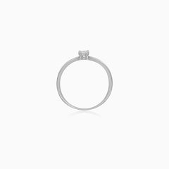 Sterling Silver Solitaire Luster Ring