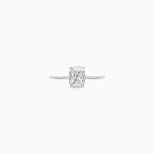 Sterling Silver Oval Solitaire Ring
