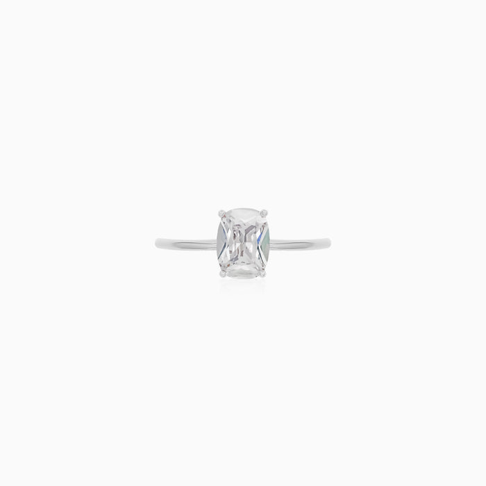Sterling Silver Oval Solitaire Ring