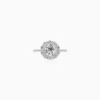 Sterling Silver Round Halo Ring