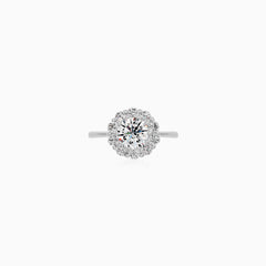 Sterling Silver Round Halo Ring