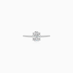Sterling Silver Oval Pavé Ring