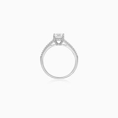 Sterling Silver Oval Pavé Ring